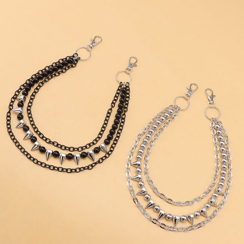 New Fashionable Personalized Riveted With Layer Beads And Cool Multi Color Pants Chain Versatile Accessories_voghion.com