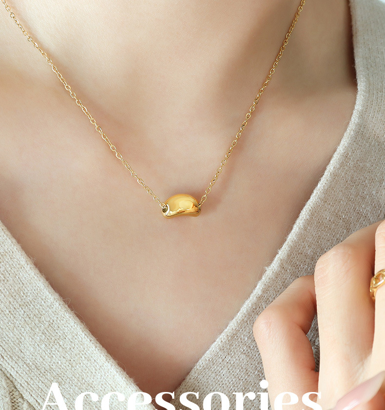 Collana con clavicola portafortuna in oro popolare di celebrità di Internet, in acciaio al titanio placcato con tre strati di vero oro,_voghion.com