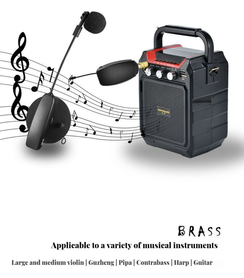 UHF Wireless Receiver Transmitter Musikinstrument Mikrofon Bühnenauftritt Audio für Gitarre Vio_voghion.com