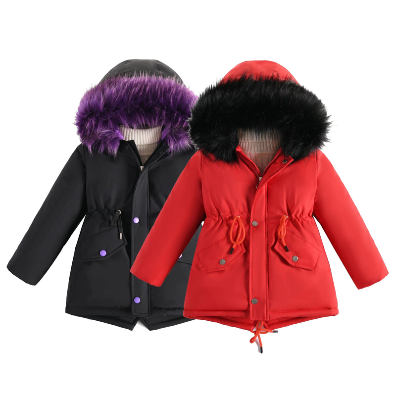 Kinderbekleidung Mädchen-Wintermantel mit wolleverdicktem Mädchen-Steppmantel zur Überwindung geschickt_voghion.com