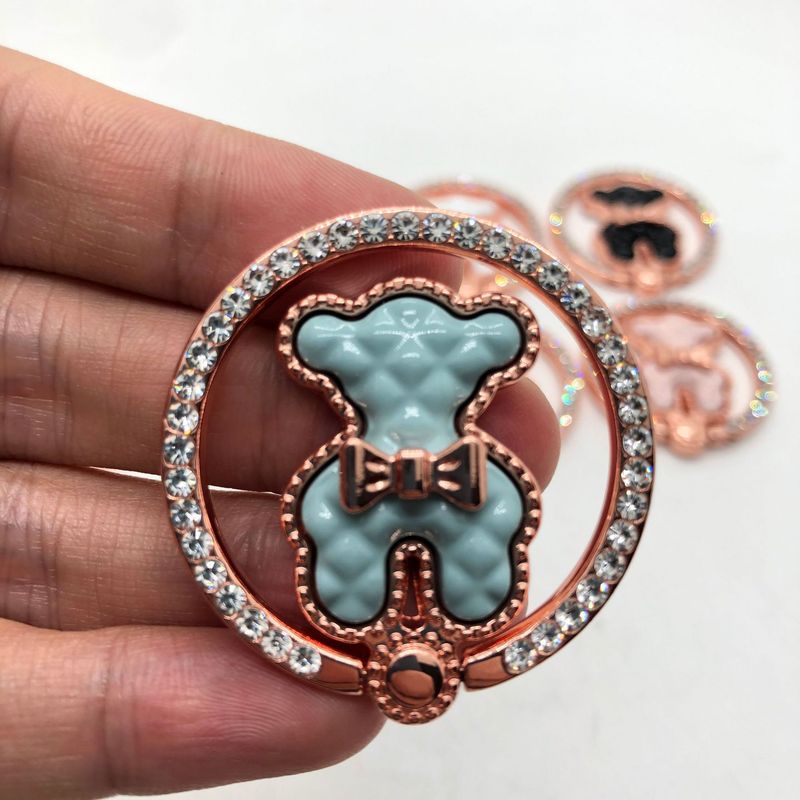 Music Festival New doll mobile ring with diamond inlaid cartoon adhesive rotating phone desktop creative holder_voghion.com