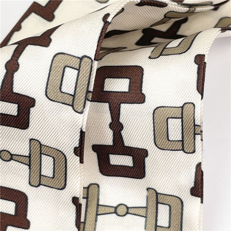 Spring and Autumn Seasons Thin Chain Simulation Silk Satin Long Scarf, Headband, Women's Professional Clothing Binding_voghion.com