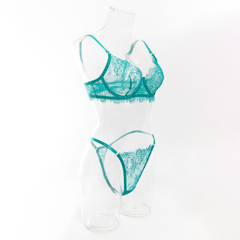 Women's Intimates Big Chest Small Thin Hollow Bra Thong Women's Underwear Set_voghion.com