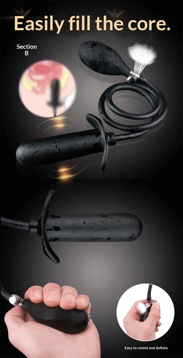 luckyqqyp Three-Bead Inflatable Plug Extended Back Chamber Pull Bead Silicone Fisting SM Expansion Anal Expander Erotic_voghion.com