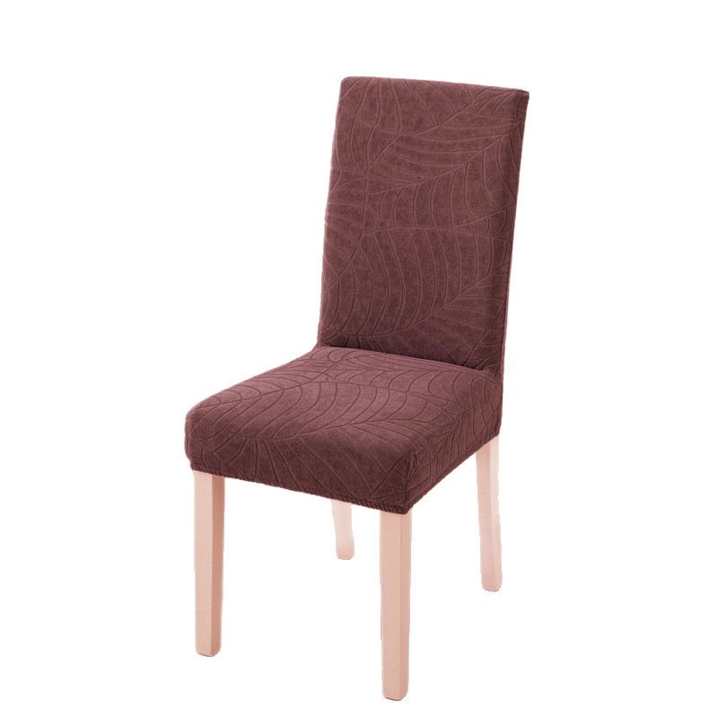 Knitted Chair Cover Set - Slip-Resistant, Scratch-Proof & Water-Resistant Fabric, Stylish Solid Color & Leaf Pattern, Fits Most Dining & Office Chairs_voghion.com