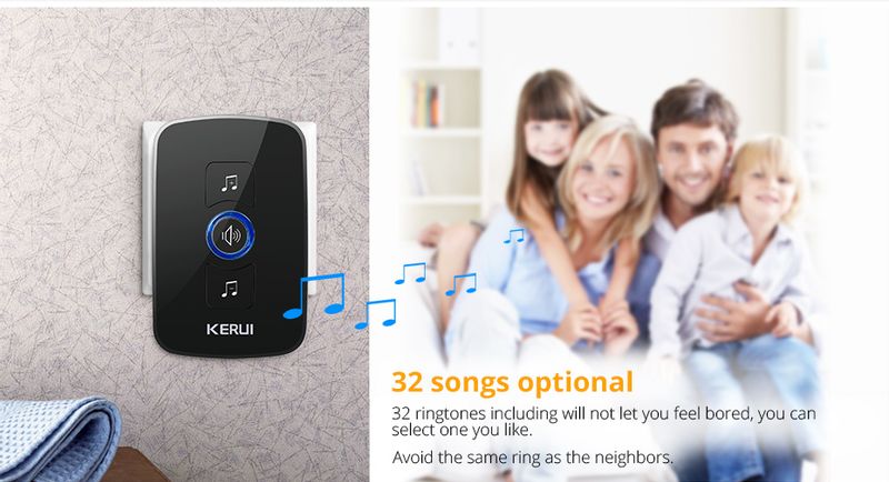 KERUI M525 Wireless Spain Stock 433Mhz Home Security Waterproof Touch Button 150M Long Distance Smart Welcome Doorbell_voghion.com