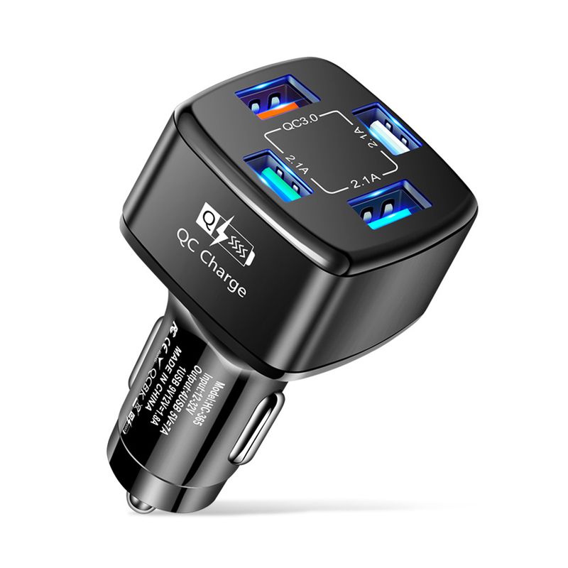 Music Festival  7A 4USB Fast Charging One to Four QC3.0 Multi Port Car Charger_voghion.com