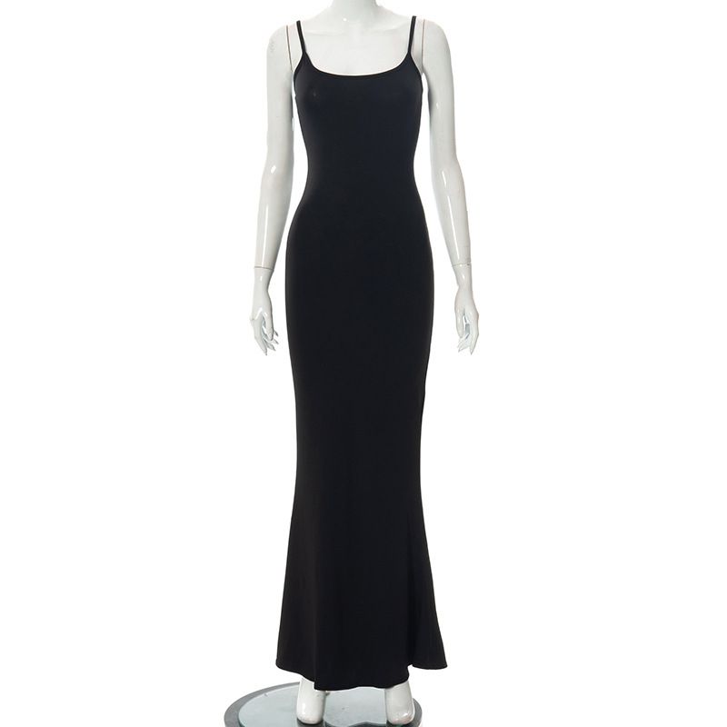 Women's room peach pure slimming peach hip strap long fishtail skirt_voghion.com