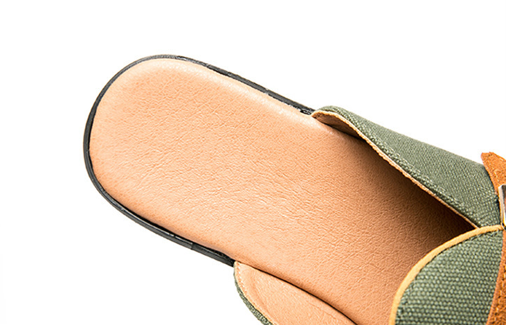 Petites chaussures décontractées en cuir pour hommes, chaussures d'été respirantes à tête de chignon, demi-sandales britanniques, version coréenne, chaussures décontractées à enfiler de grande taille_voghion.com