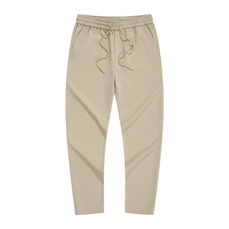 Vīriešu apģērbs Dengjue vīriešu plānas tvīla ikdienas bikses, vīriešu 2024. gada vasaras jaunas, pret grumbu drapējuma, taisnas, vienkrāsainas, deviņu punktu bikses vīriešiem_voghion.com