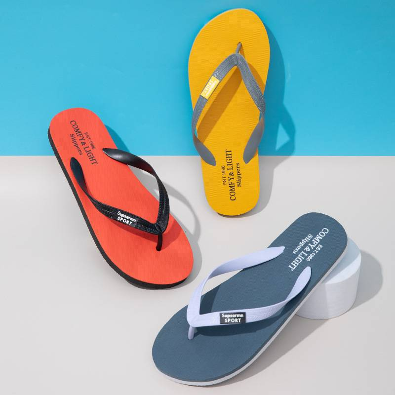 Tongs plates pour hommes, confortables et extensibles, idéales pour dormir à la maison, en vacances, en centre de villégiature et à la plage._voghion.com