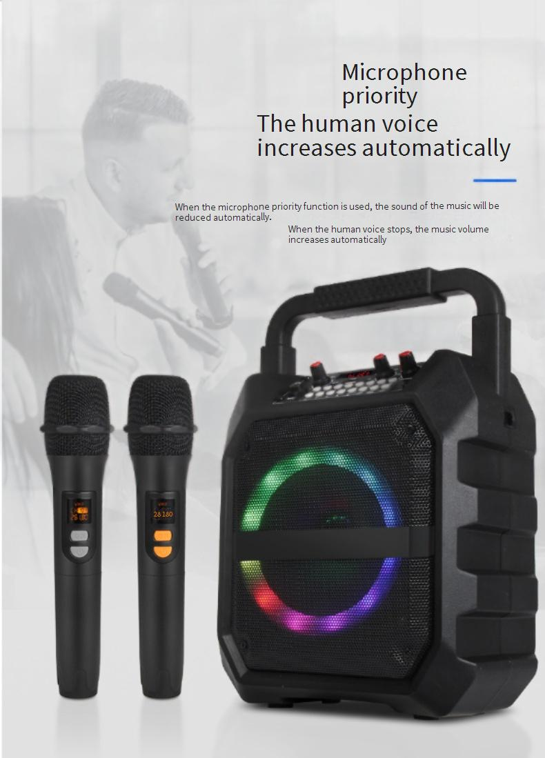 Portable Speakers With Sound Card Effect Outdoor Karaoke Microphone Integrated Bluetooth Speaker_voghion.com