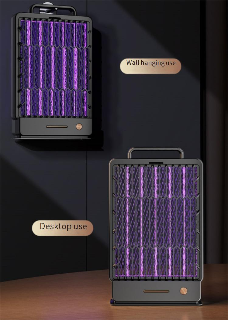 Lampe anti-moustiques électrique rechargeable – Lampe anti-insectes UV intérieure/extérieure avec technologie d'attraction automatique – Piège à insectes portable_voghion.com