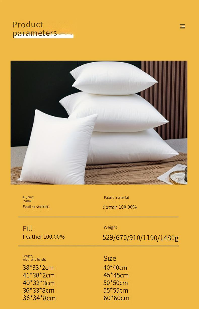Premium-Federkisseneinlage – Anpassbarer quadratischer Kissenkern für Sofa, Bett und Auto (40 x 40 cm bis 60 x 60 cm, 1–5 cm Höhe, mittelhohe Federfüllung)_voghion.com