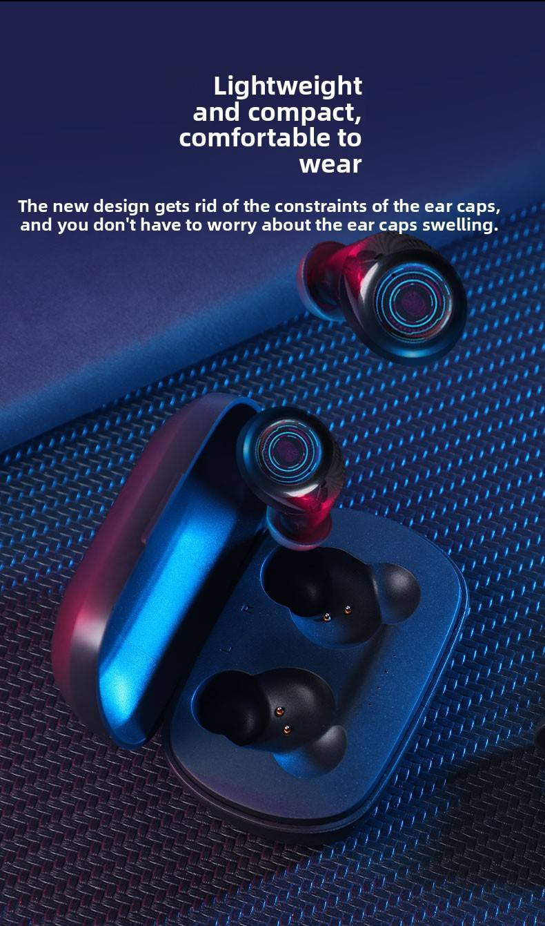 One True Wirelsess Earphone With Light Weight Comfortable Patch, Three-dimensional Sound Touch Operation For Sport_voghion.com