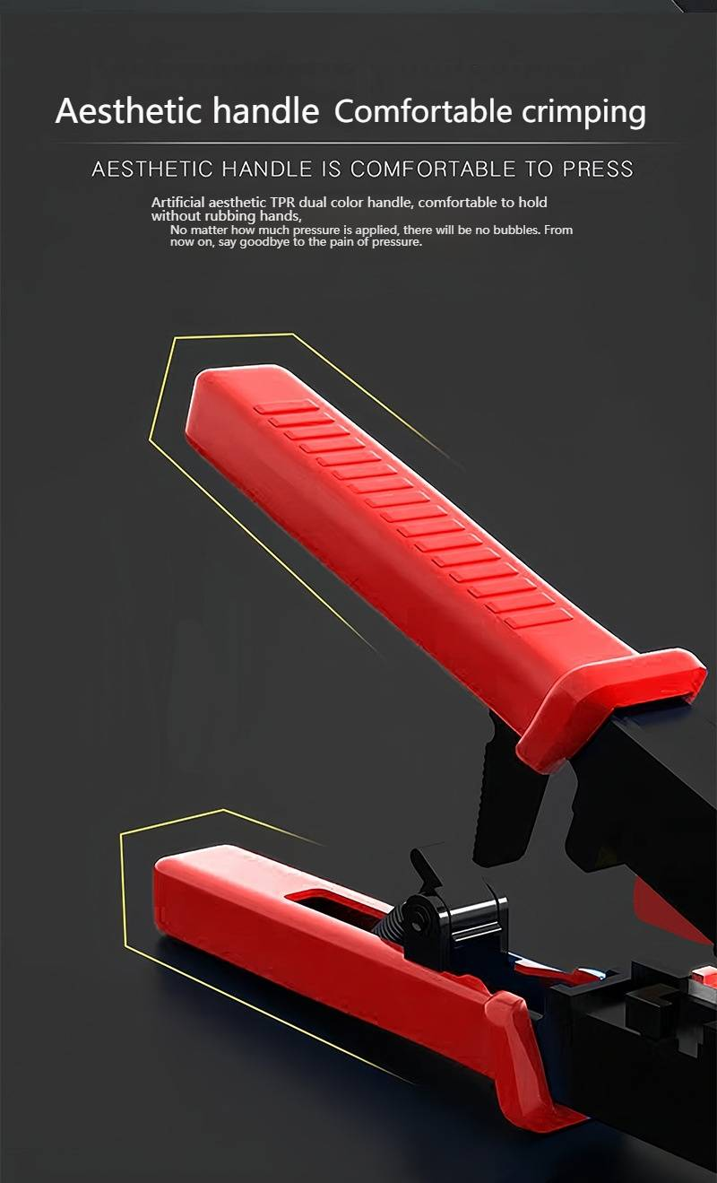 Professional RJ45 Crimping Tool For Ethernet Cables - Heavy Duty 8P6P Punch Down Network Cable Crimper With High Carbon Steel Blades For Electricians_voghion.com