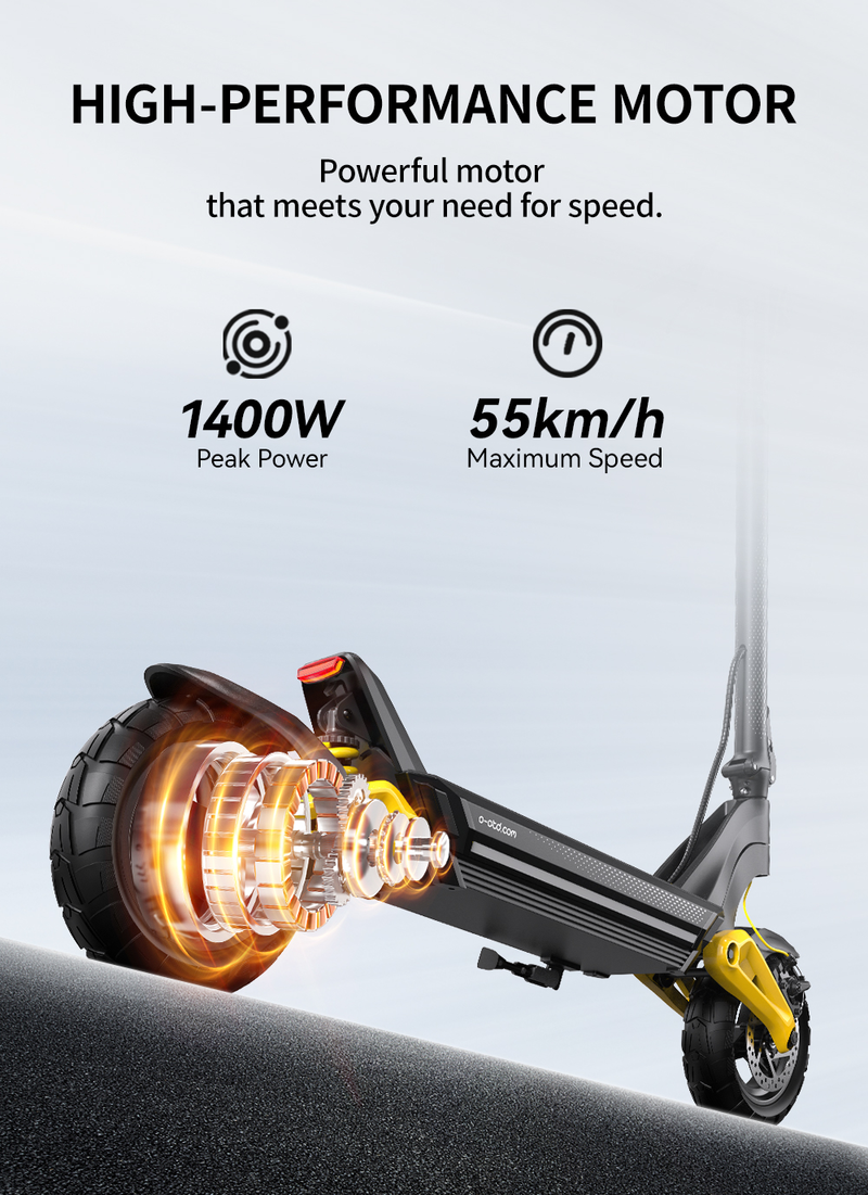 Elektrická koloběžka OOTD S10 10", černá OOTD S10 10" skládací elektrická koloběžka 1400W motor 48V 20Ah baterie_voghion.com