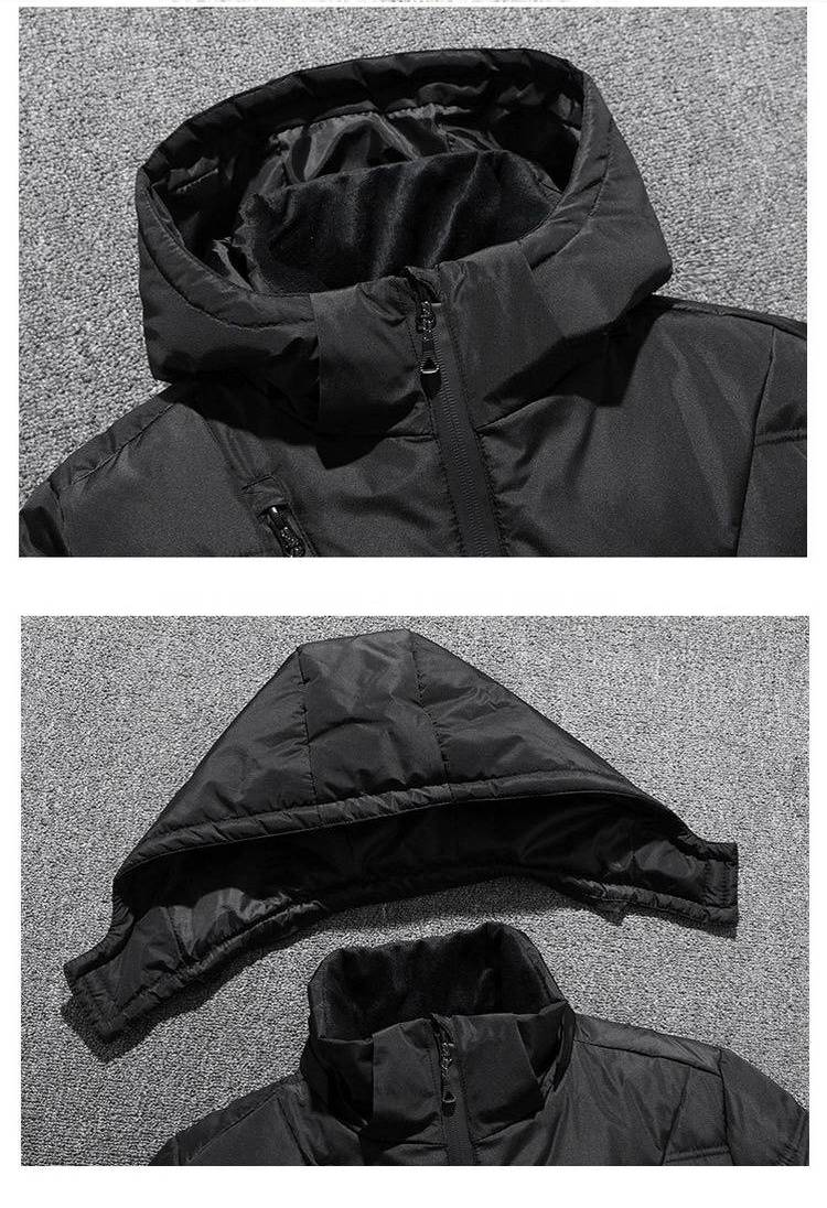 Kurze Herren-Daunenjacke mit Kapuze, leichter Wintermantel für Teenager und junge Erwachsene, wasserabweisend und warm, Grau_voghion.com