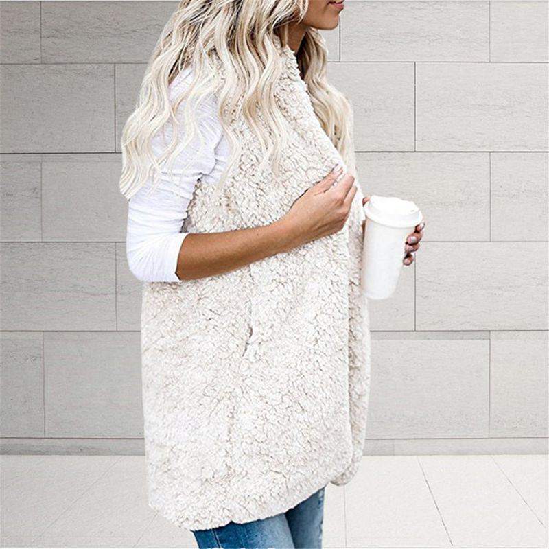 Women’s Oversized Hooded Vest – Lightweight Sleeveless Jacket With Pockets Solid Color Sleeveless Hooded Pocket Vest In Stock_voghion.com