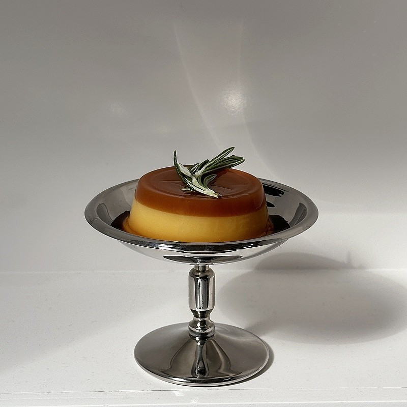 Vintage Stainless Steel High Footed Dessert Cup, Ice Cream Pudding, Custard Bowl, Ins Style Ice Cream Cup_voghion.com