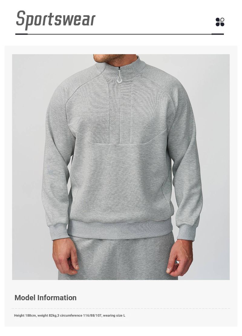 FiveHappyiness Felpa sportiva leggera e calda con collo alto e cerniera da uomo, per autunno e inverno, per escursioni all'aperto, viaggi e spostamenti 1514_voghion.com