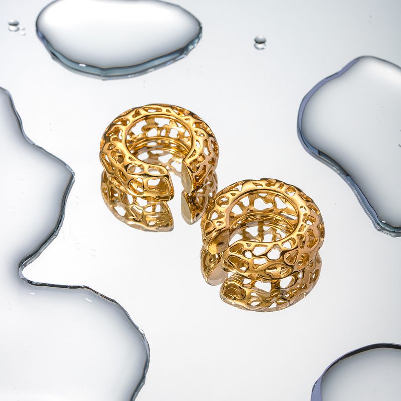 INS Nuovo Oro Cavo C-shaped Ear Clip Orecchini Acciaio Inossidabile Gioielli Moda Personalizzato Regalo Donna_voghion.com