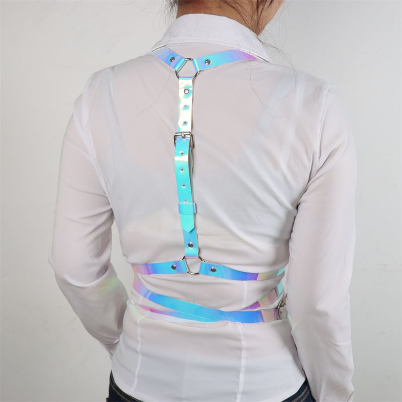 Frauen Sexy Body Harness Rave Gürtel Leder Dessous Brust Harness Korsett Goth Fetisch Kleidung Festival Outfit Femboy Hosenträger_voghion.com