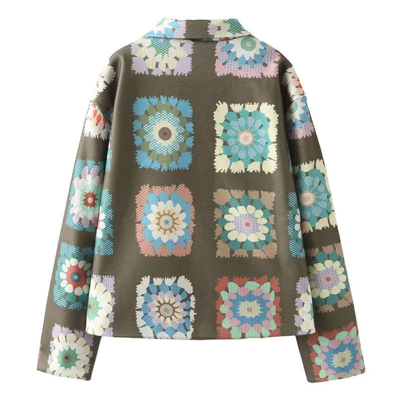 Vêtements pour femmes automne hiver nouvelle mode de rue veste courte imprimée_voghion.com
