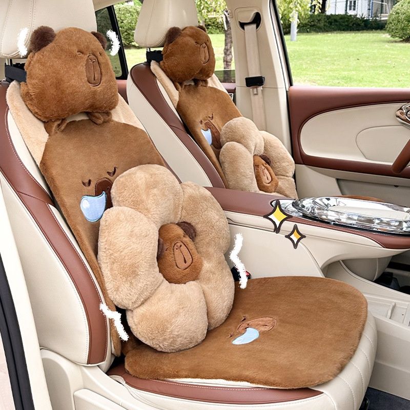 Kleiner Deng Kleiner Deng Kleiner Deng Cartoon Kreatives Capybara Anti-Rutsch-Bezug Hochwertiges Winterwarmes Autositzkissen_voghion.com