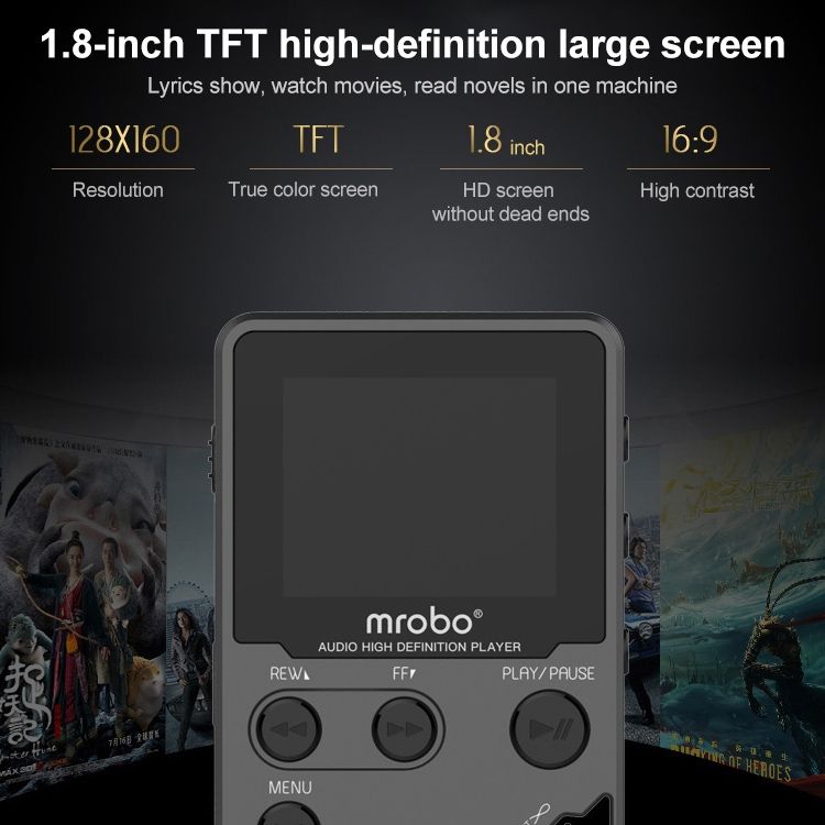 1,8 tums HIFI MP3-spelare i metall med hög ljudkvalitet, förlustfri musikspelare för instegsbruk, stöd för TF-kort/FM/e-bok, minnesstorlek: 8 GB (grå)_voghion.com