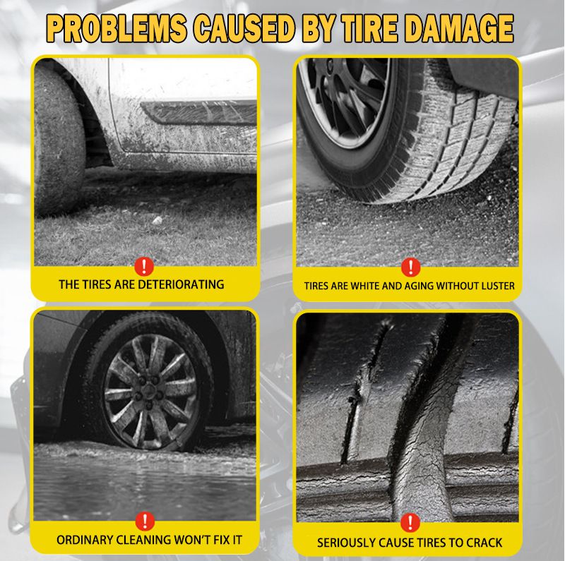 Ryekew Car Shine Agent Stain Remover Dustproof Cleaner Blackening Anti-Aging Tire Maintenance Paste Coating_voghion.com