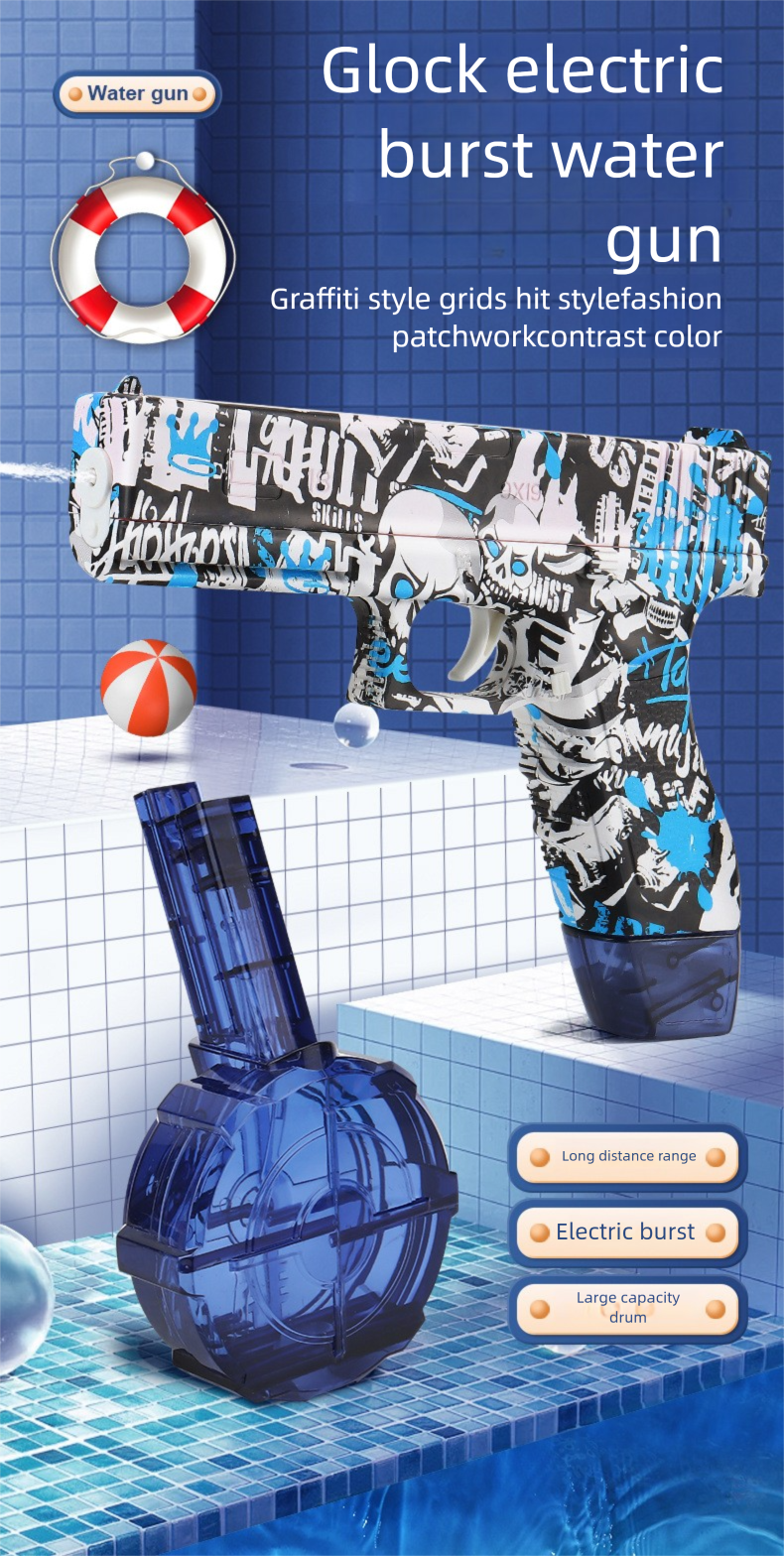 Electric Glock Children's Toy Large Capacity Repeating Water Gun Beach Summer_voghion.com