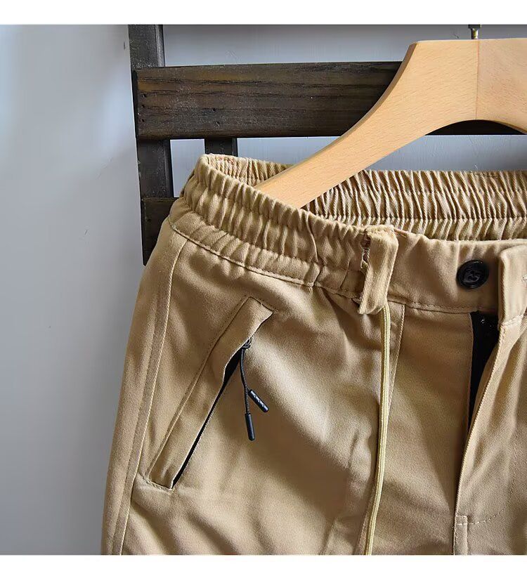 Cargo-Shorts für Herren – lässige, gerade geschnittene 5-Zoll-Shorts mit Taschen, leichte Baumwolle für den Sommer, Schwarz/Khaki/Blau/Grün_voghion.com