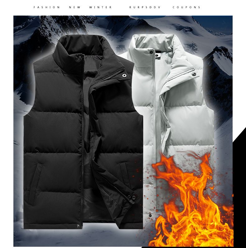 Colete leve de plumas unissex – 95% plumas de pato branco, modelagem slim, bolsos com zíper – peça essencial para sobreposição de camadas no inverno, ideal para ambientes urbanos e ao ar livre._voghion.com