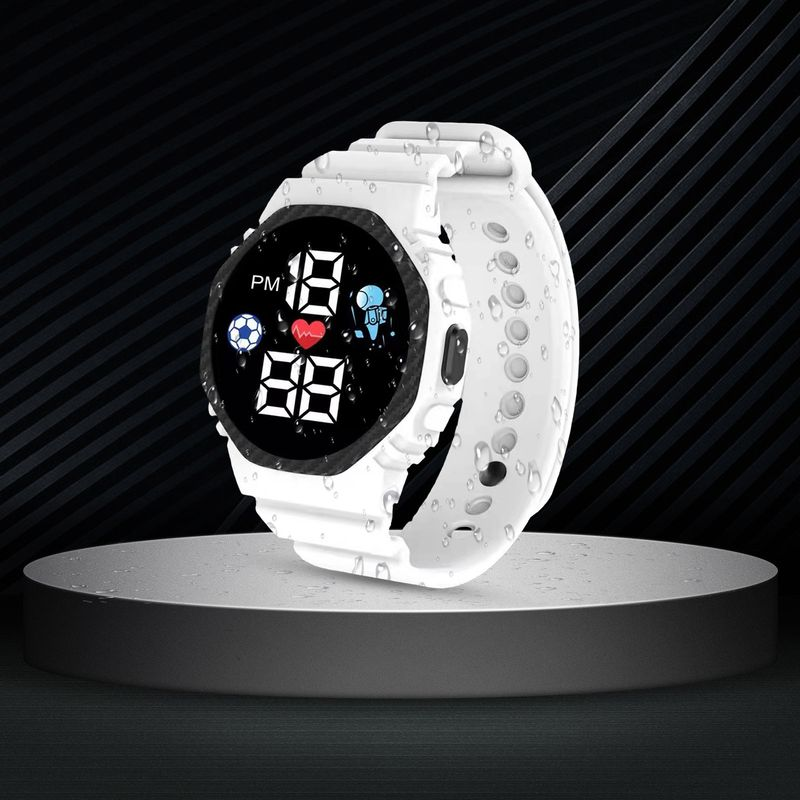 Orologio digitale sportivo a LED quadrato luminoso elettronico Xinweiqing per studenti, da uomo, da donna e da bambino_voghion.com