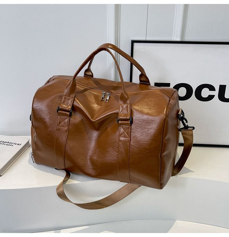 Borse da uomo Borsa da viaggio in pelle per uomo con separazione tra asciutto e bagnato, borsa da viaggio d'affari di grande capacità, borsa a tracolla in morbida pelle testurizzata, retrò_voghion.com