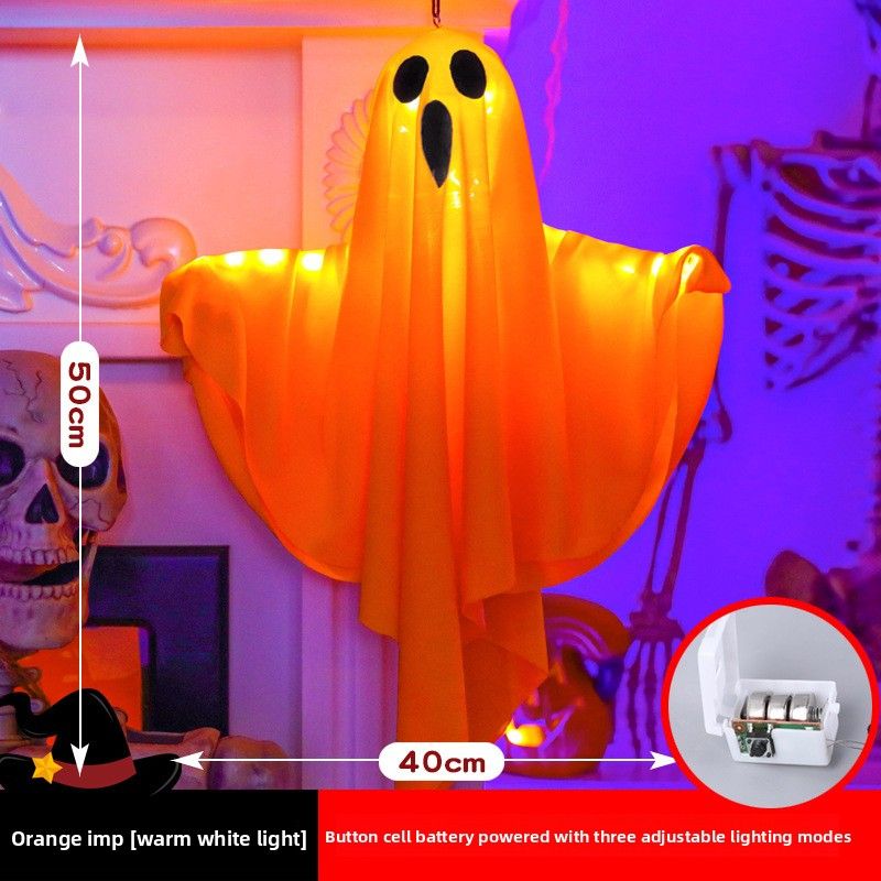 Decorazione per feste di Halloween a LED, luce d'atmosfera, fantasma bianco luminoso fai da te, forma horror, decorazione per interni_voghion.com
