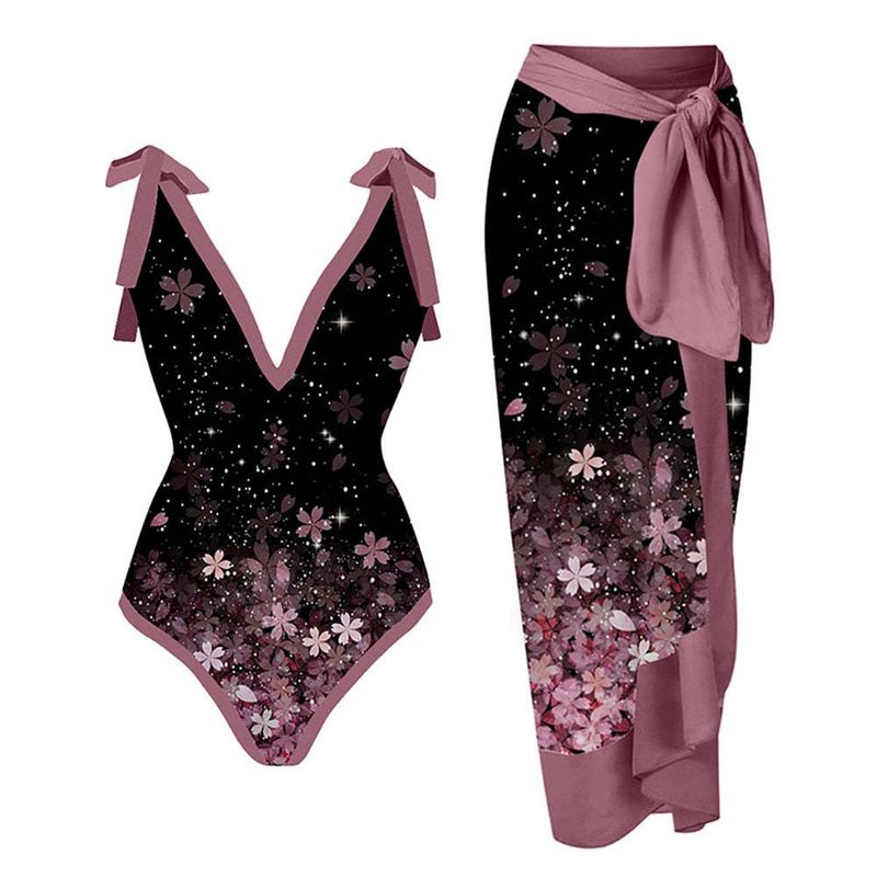 Abbigliamento da donna Nuovo costume da bagno da donna con stampa multicolore, personalità, moda, vita alta, bikini set_voghion.com
