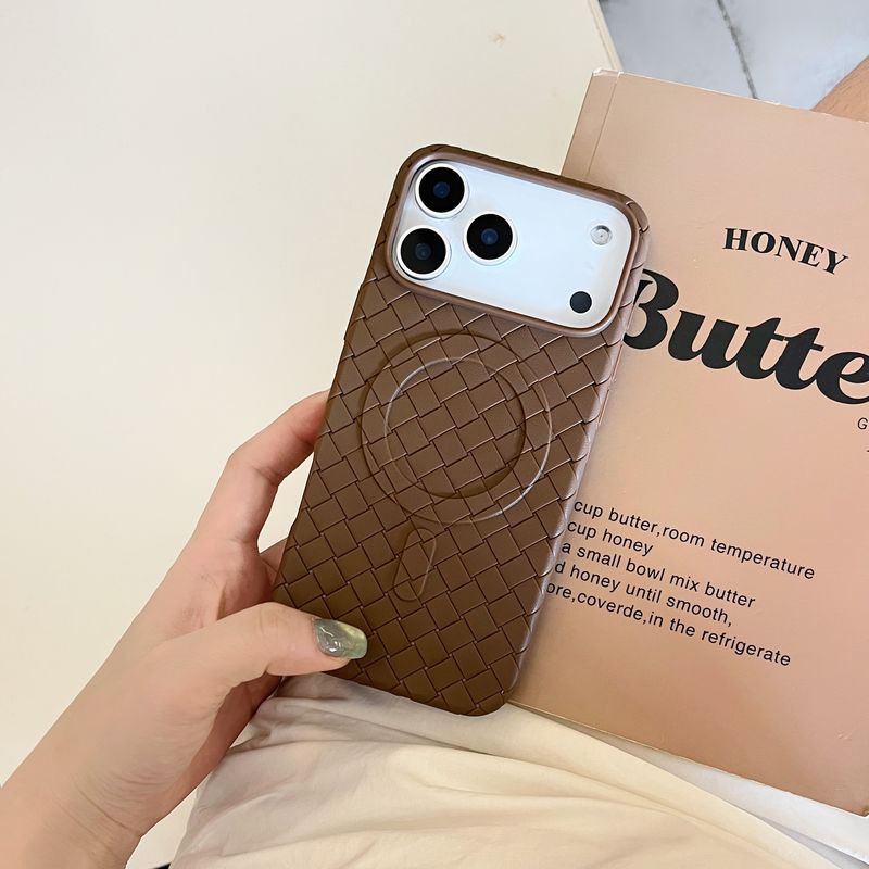 For IPhone 17 Air 16 15 14 13 12 11 Pro Max Plus For Magsafe Magnetic Breathable Cooling Case Woven Grid Matte Soft Back Cover_voghion.com