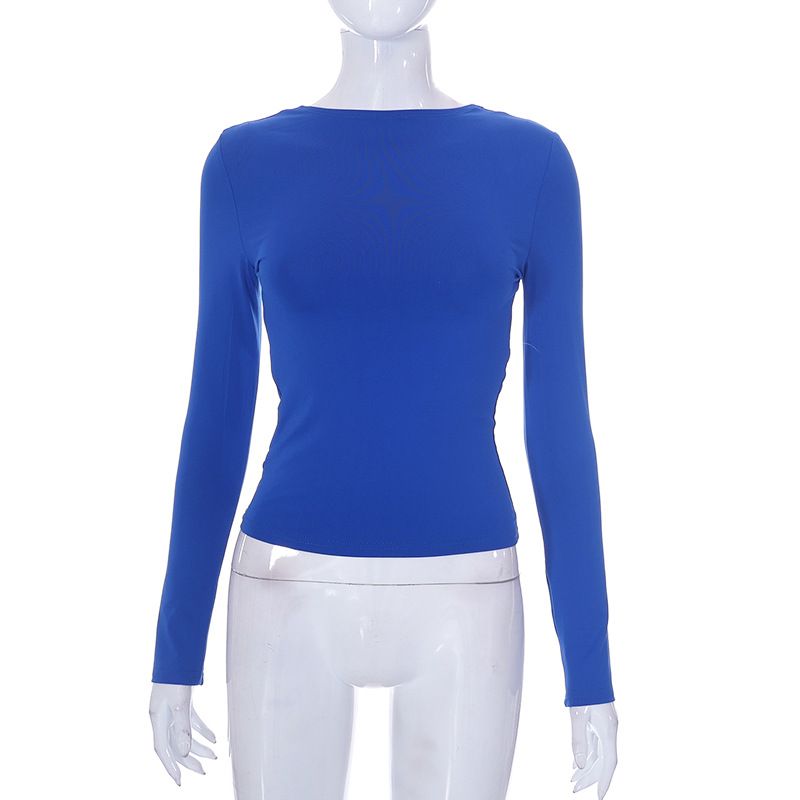 Roupas femininas novas blusas reversíveis de cor sólida_voghion.com
