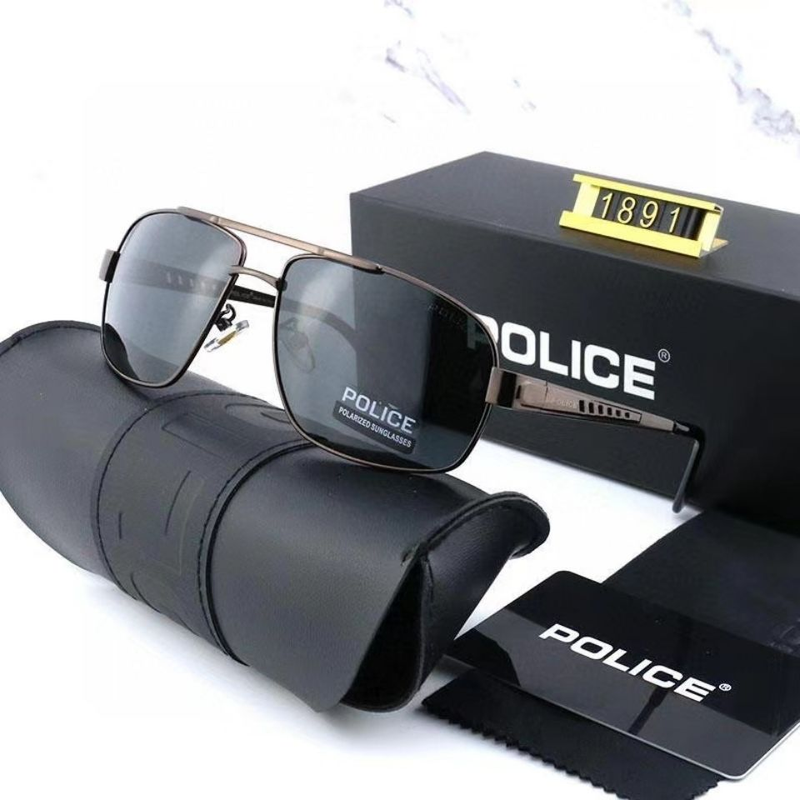 POLICE Brand 2022 Polarized Sunglasses Men Retro Style Square Full Frames Brand Designer Oculos De Sol 1891-1_voghion.com