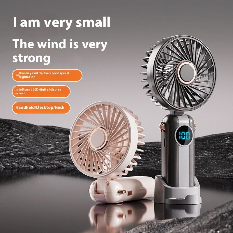 Novo ventilador portátil de mesa Ice Cool com suporte para pescoço e vento forte USB para presente_voghion.com