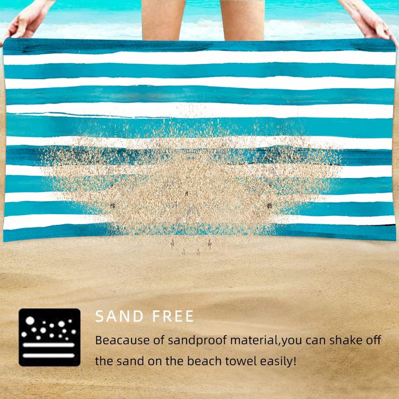 Fashionable striped series double-sided velvet beach towel, ultra-fine fiber towel, printed bath towel_voghion.com