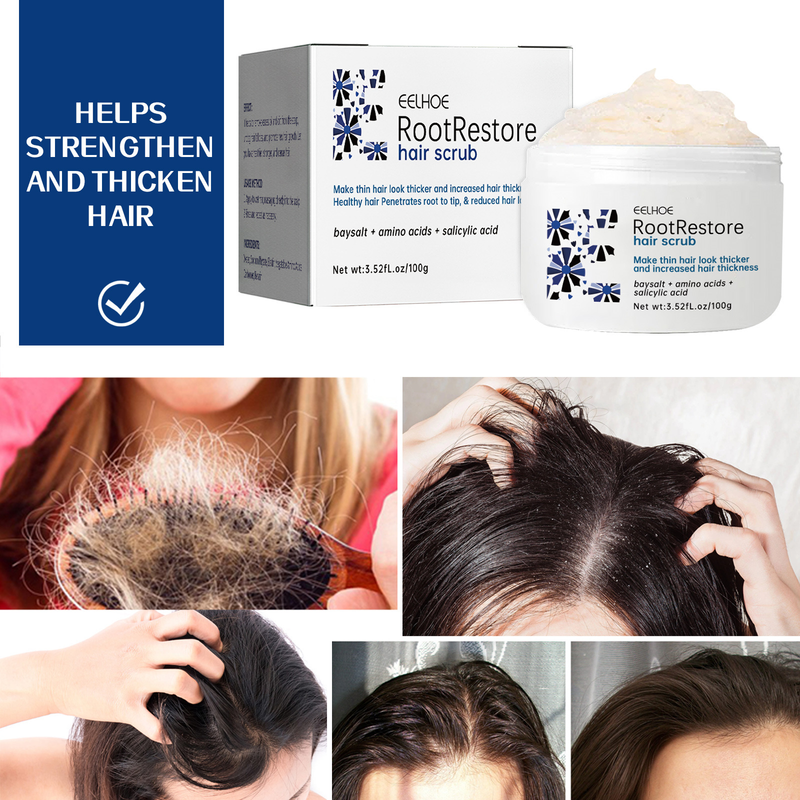 EELHOE Crema Detergente Scrub per Capelli per la forfora del cuoio capelluto, allevia il prurito, soffice, idratante, capelli densi, fissazione dei capelli,_voghion.com