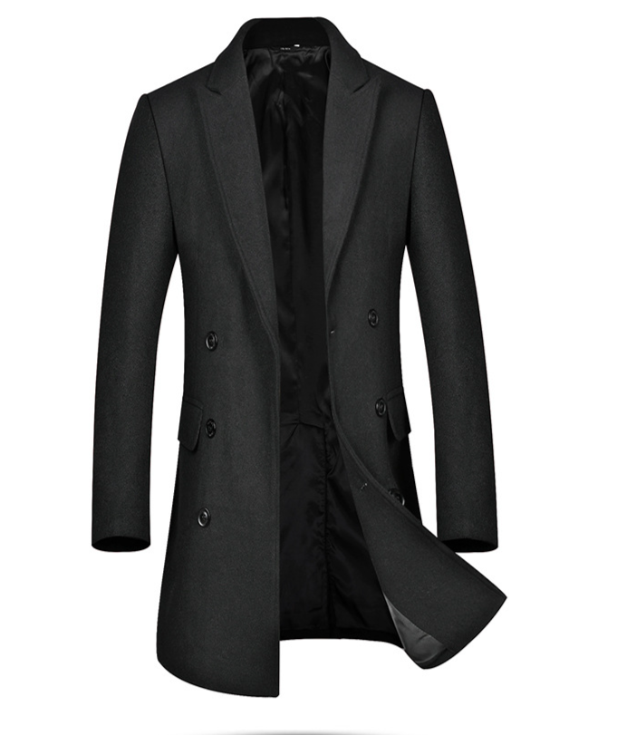 new style woolen coat for men, mid-length lapel double-breasted business casual woolen coat for men _voghion.com