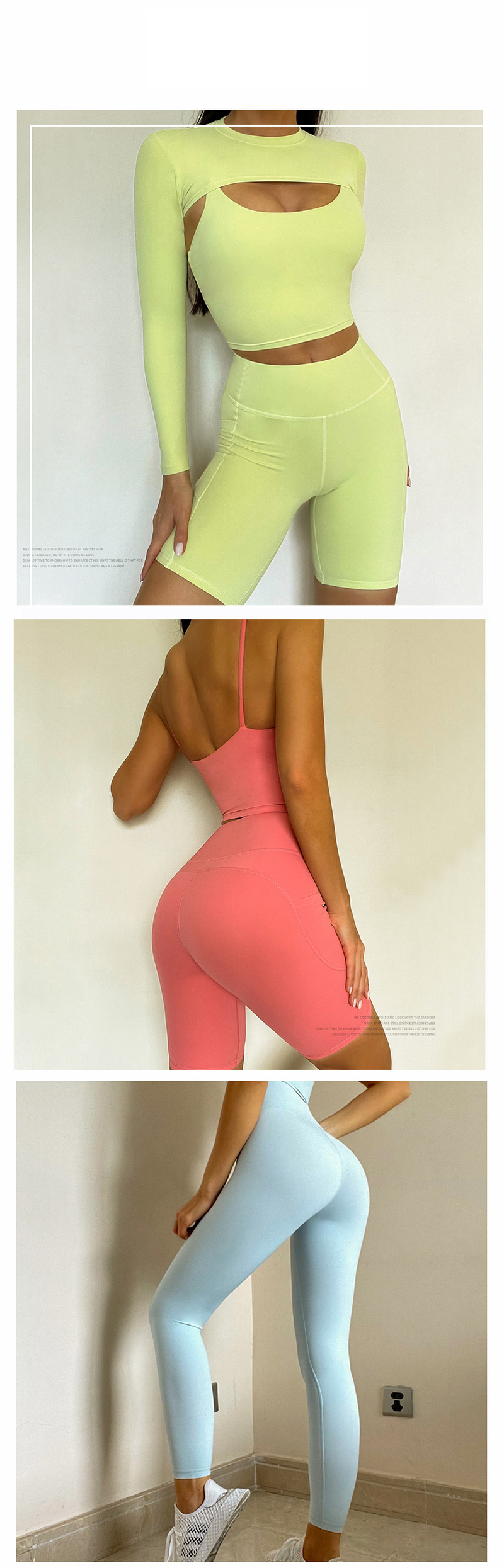 Women's running shorts four-piece yoga suit_voghion.com