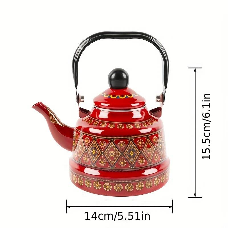 Enamel 1.1L teapot Enamel pot Enamel pot kettle suitable for induction cooker and open fire_voghion.com