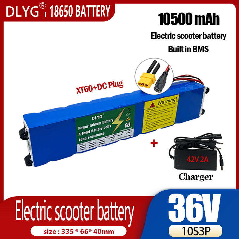 36-V-Elektroroller-Akku, 10S3P 10500 mAh eingebautes BMS, 18650 Lithium-Ionen-Akku_voghion.com