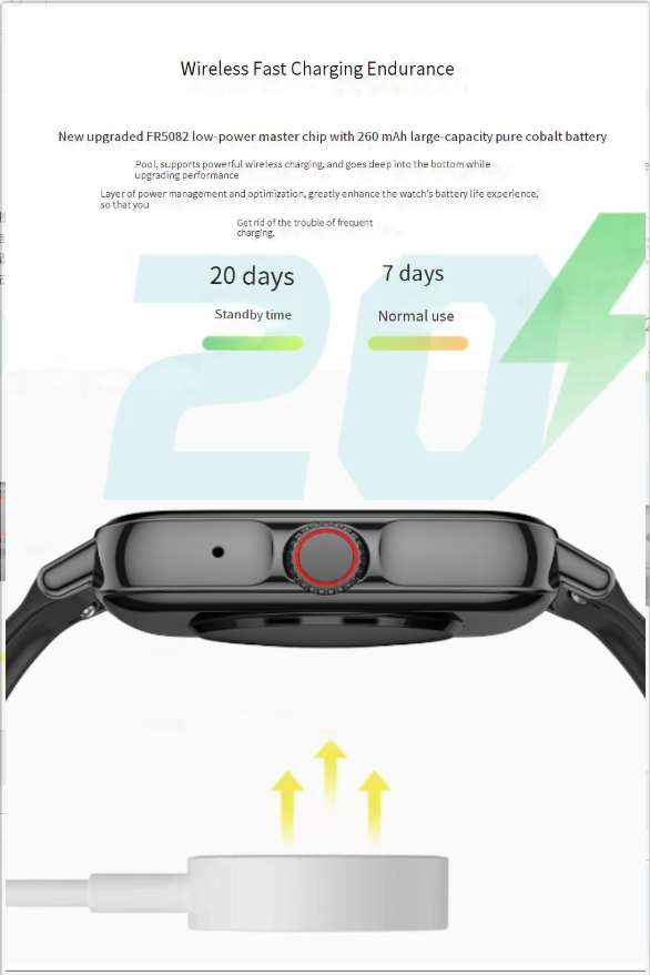 Pametne narukvice Bluetooth poziv bežično punjenje rotirajuća kruna pametni sat narukvica_voghion.com