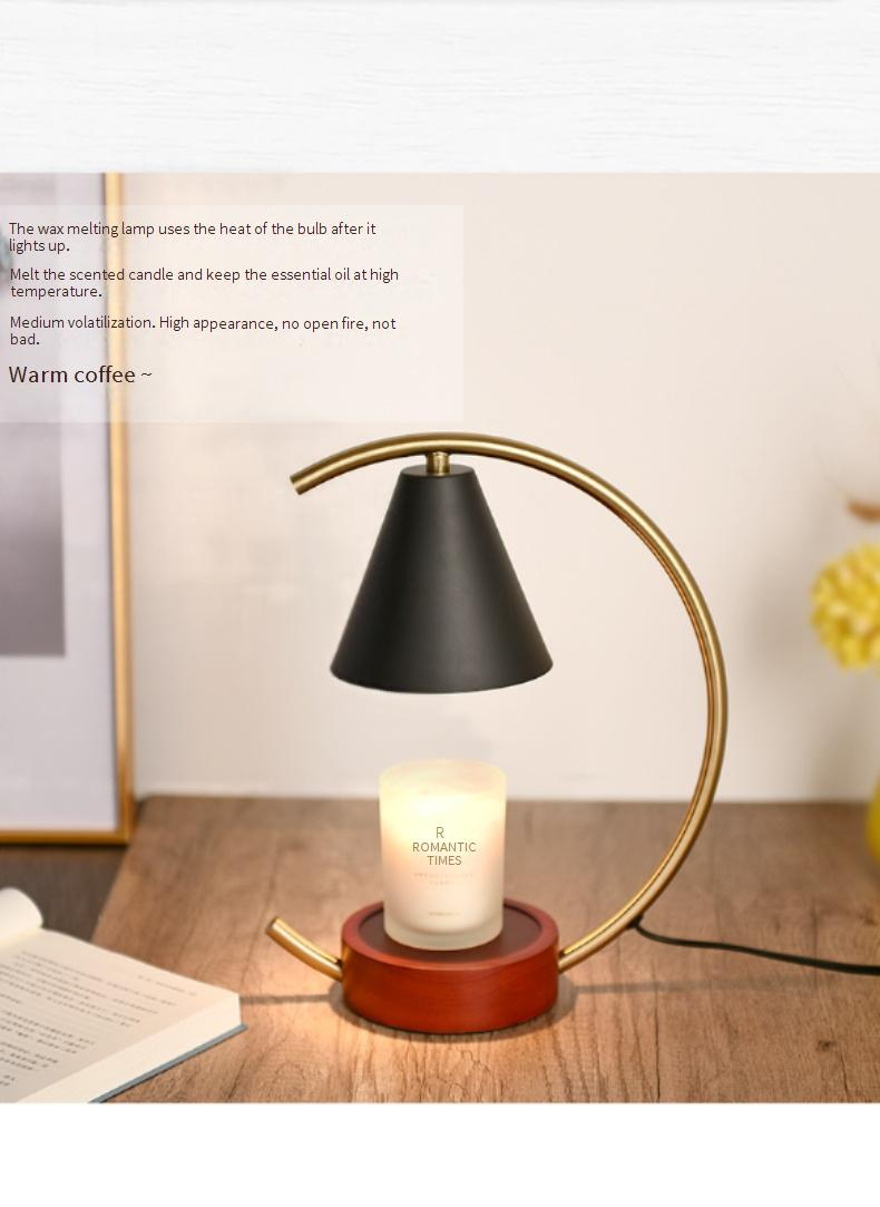 Meubles de maison Lampe à cire d'aromathérapie simple en forme de bûche Lampe à bougie Lampe de table de chambre Lampe à cire réglable sans feu pour aromathérapie domestique_voghion.com